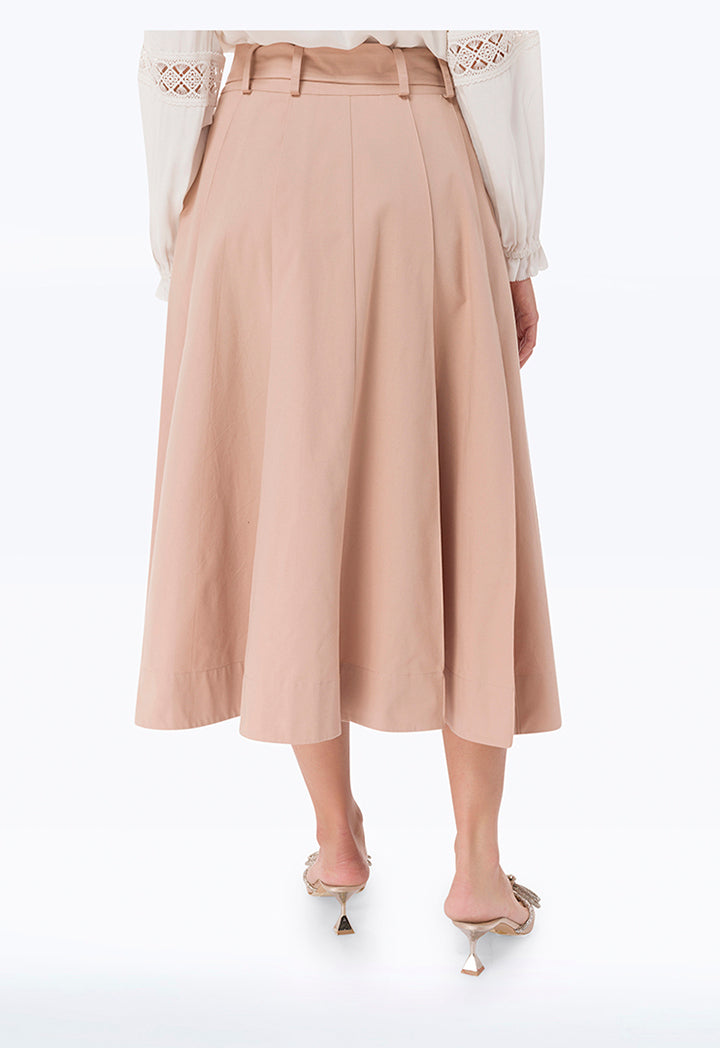 Flared Solid Maxi Skirt