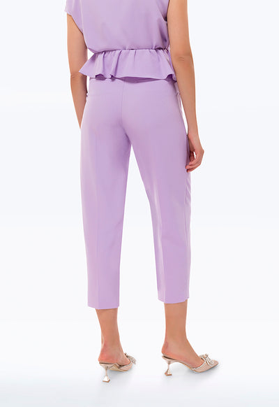 Circular Flap Waist Solid Trouser