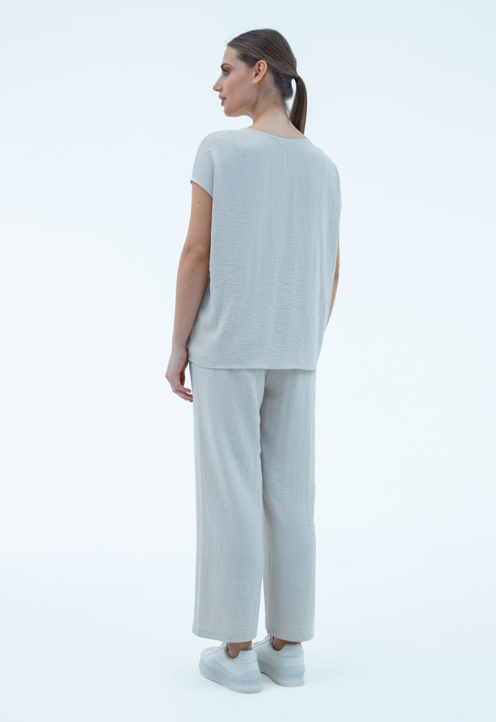 Solid Sleeveless Polyester T-Shirt