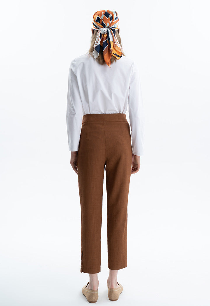 Solid Trouser With Buttoned Details