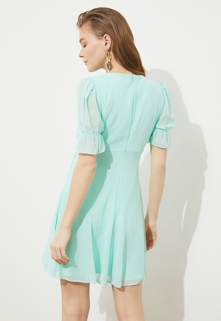 Ruffle Detailed Chiffon Dress