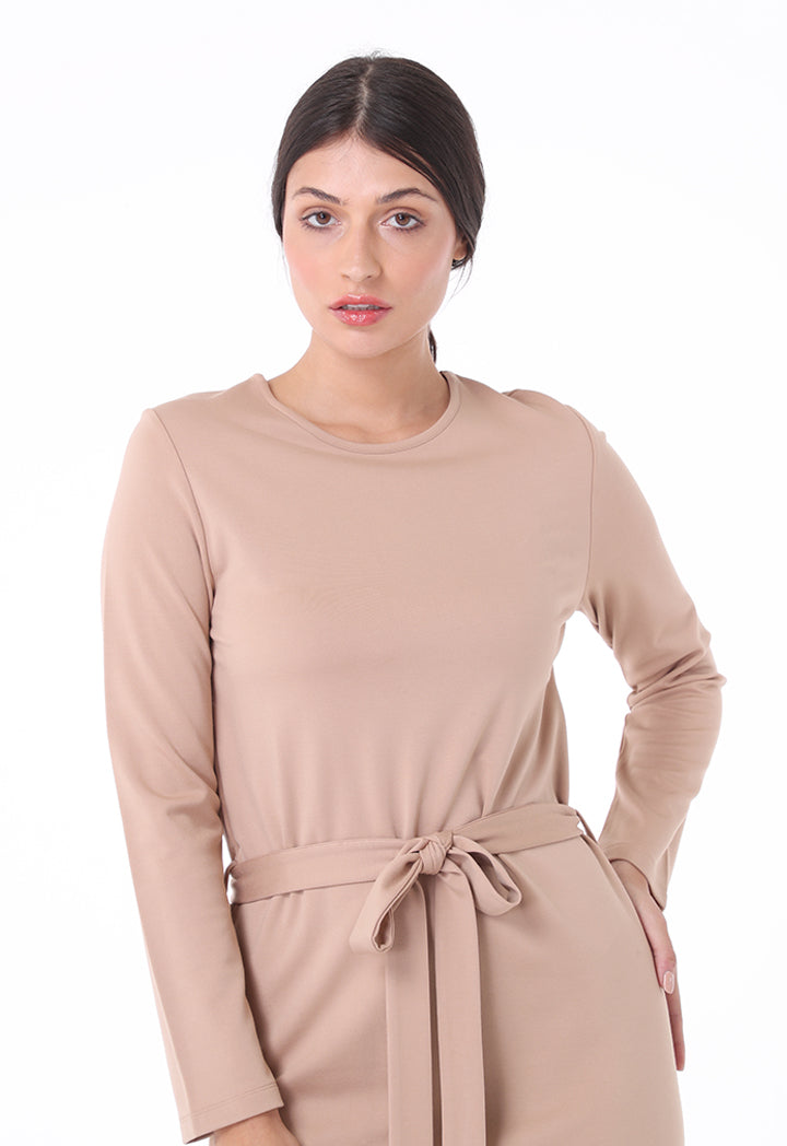 Contrast Pleated Hem Dress