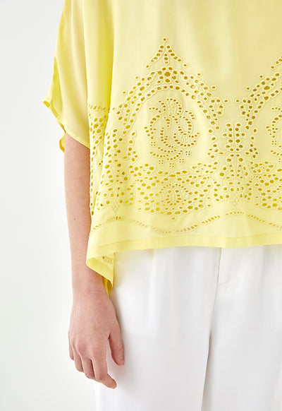 Oversized Schiffli Pattern Blouse