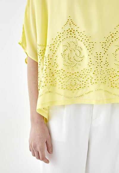 Oversized Schiffli Pattern Blouse