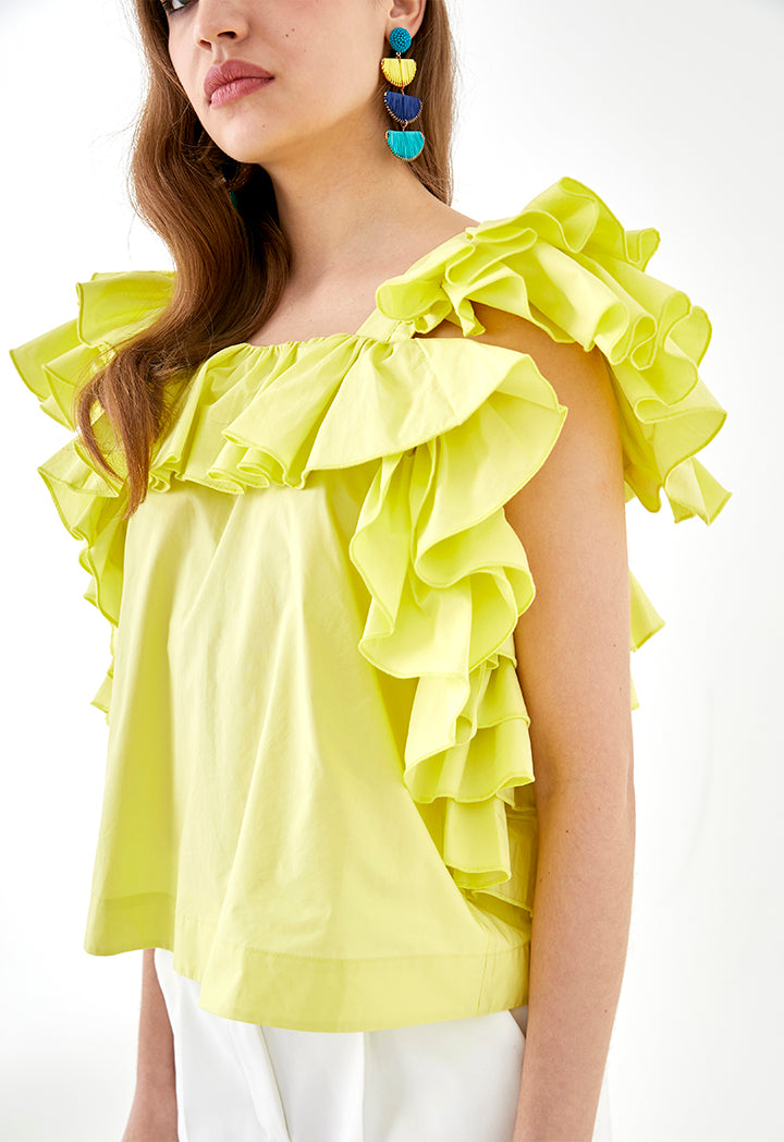 Ruffle Sleeveless Blouse