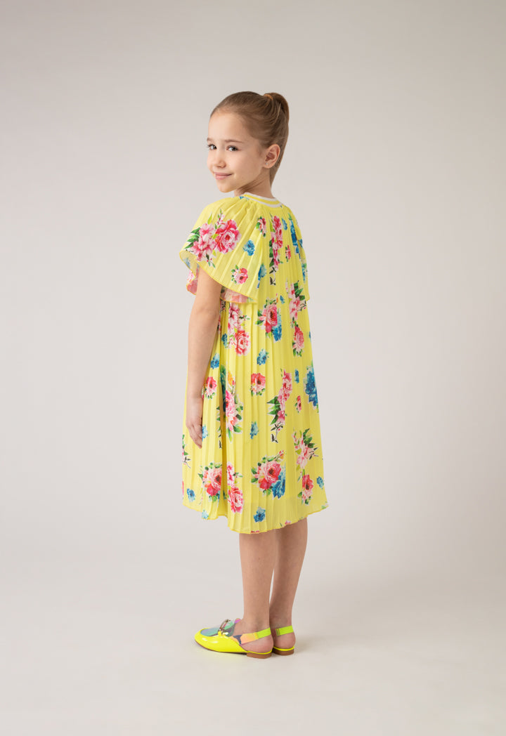 Floral Pleated A-Line Dress