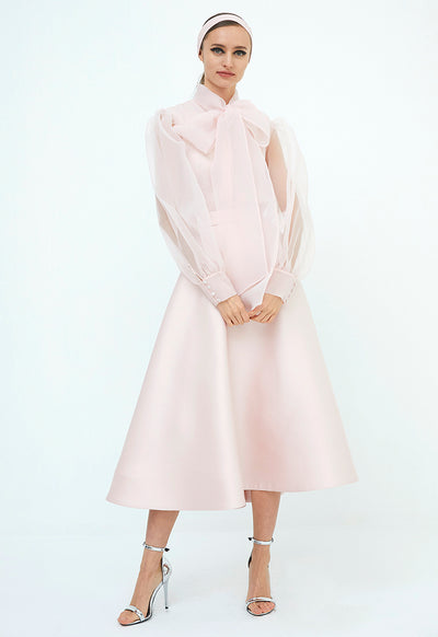 Solid High Waist Skirt