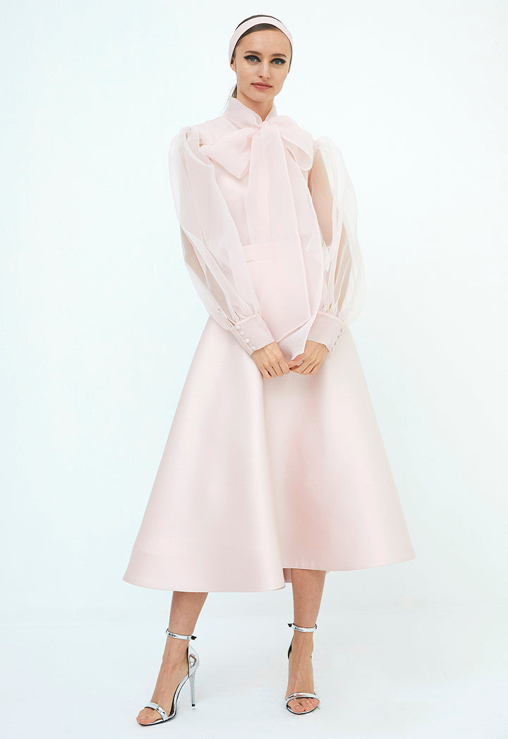Solid High Waist Skirt