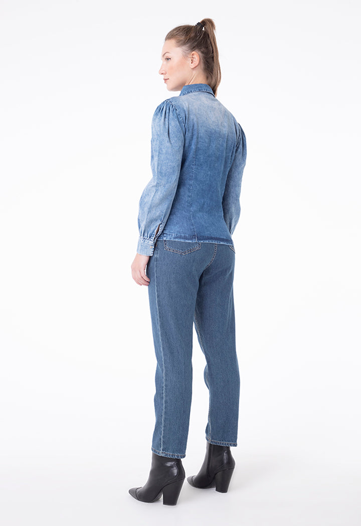 Regular Fit Faded Denim Shirt