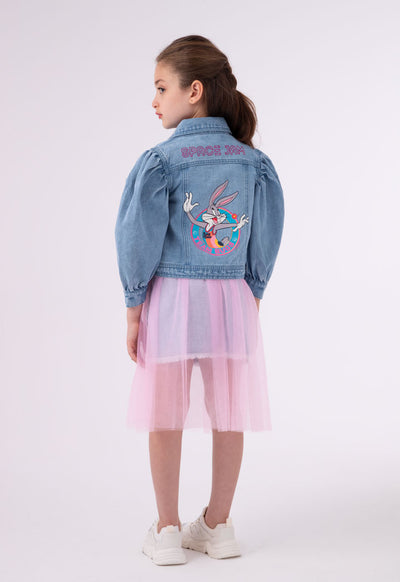 Space Jam Puff Sleeve Denim Jacket