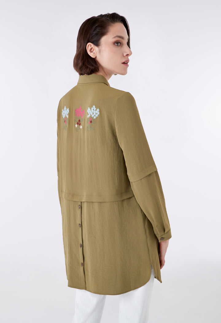 Floral Back Embroidered Shirt