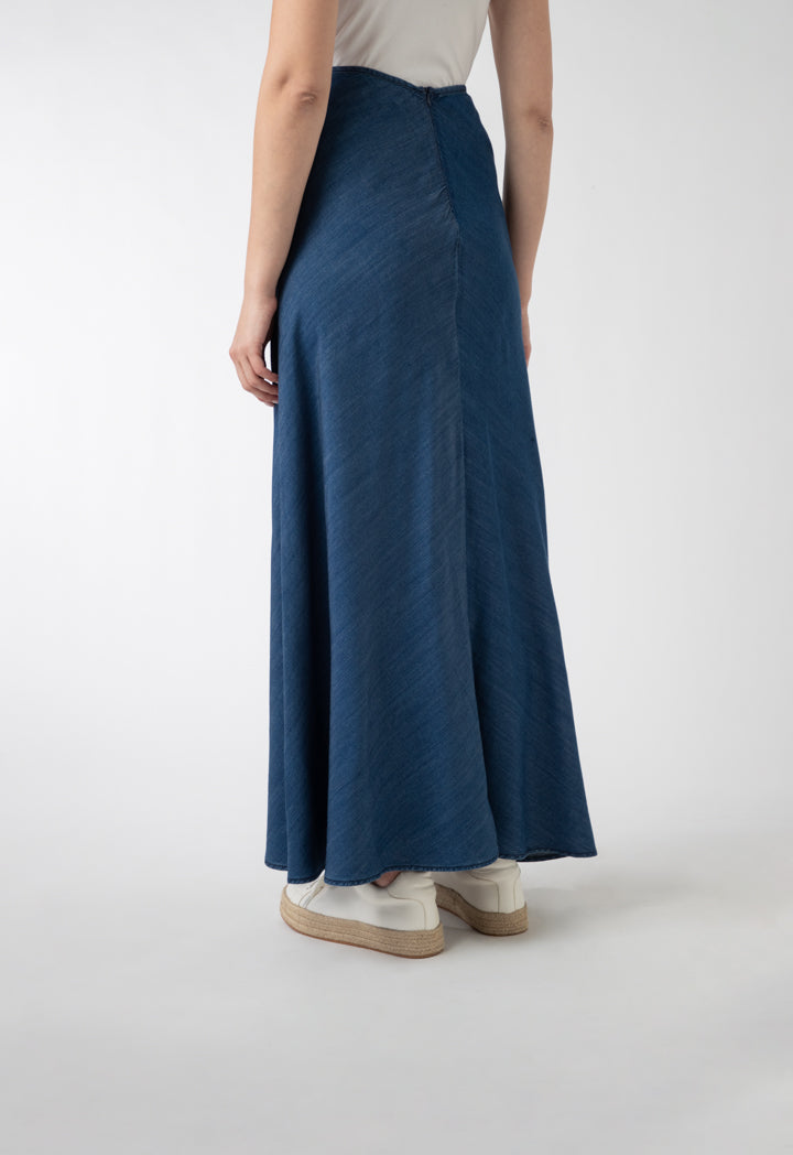 Circular Long Denim Skirt