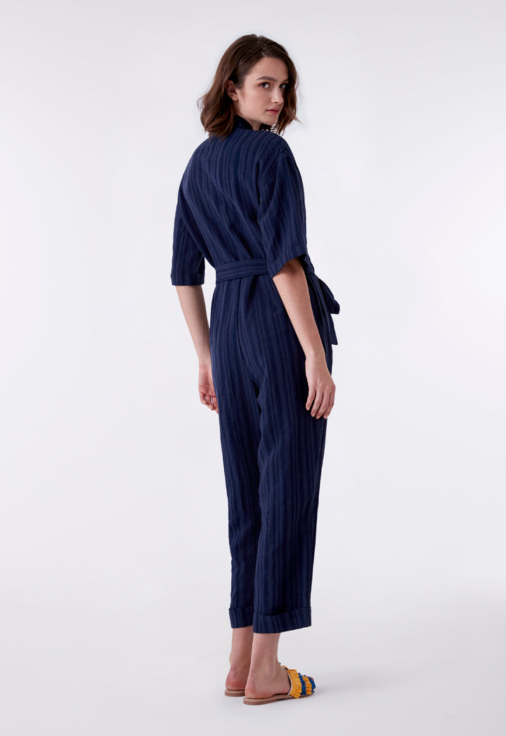 Navy Striped Jumpsuit