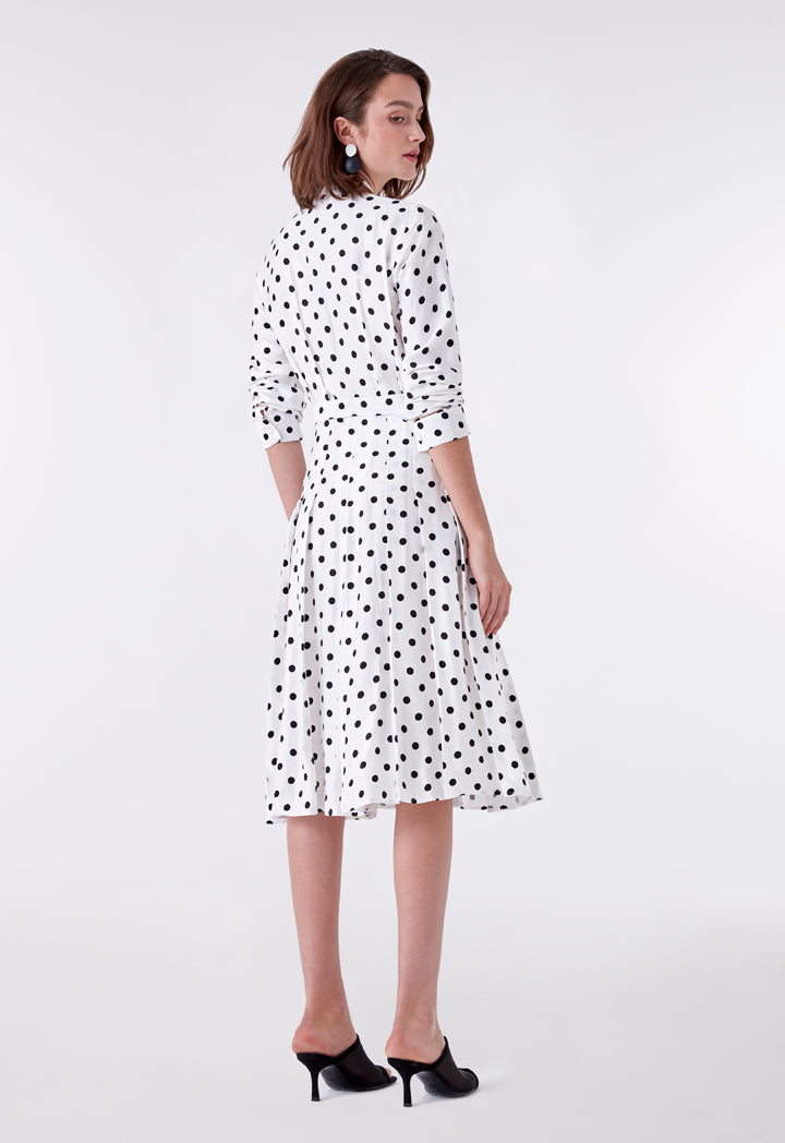 Polka Dot Midi Shirt Dress