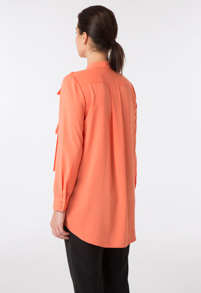 Shirt With Layered Pleats Panel