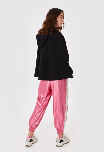 Contrast Tape Metallic Jogger Pants