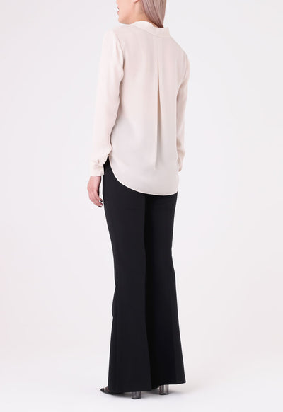 Off White V-Neck Viscose Blouse