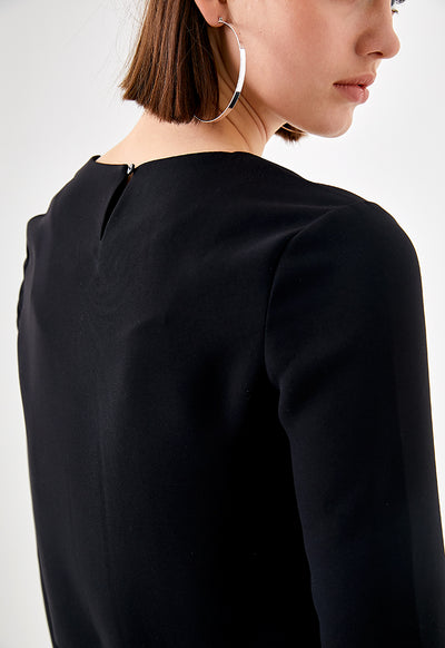 Plain Long Sleeve Crop Top With Inner