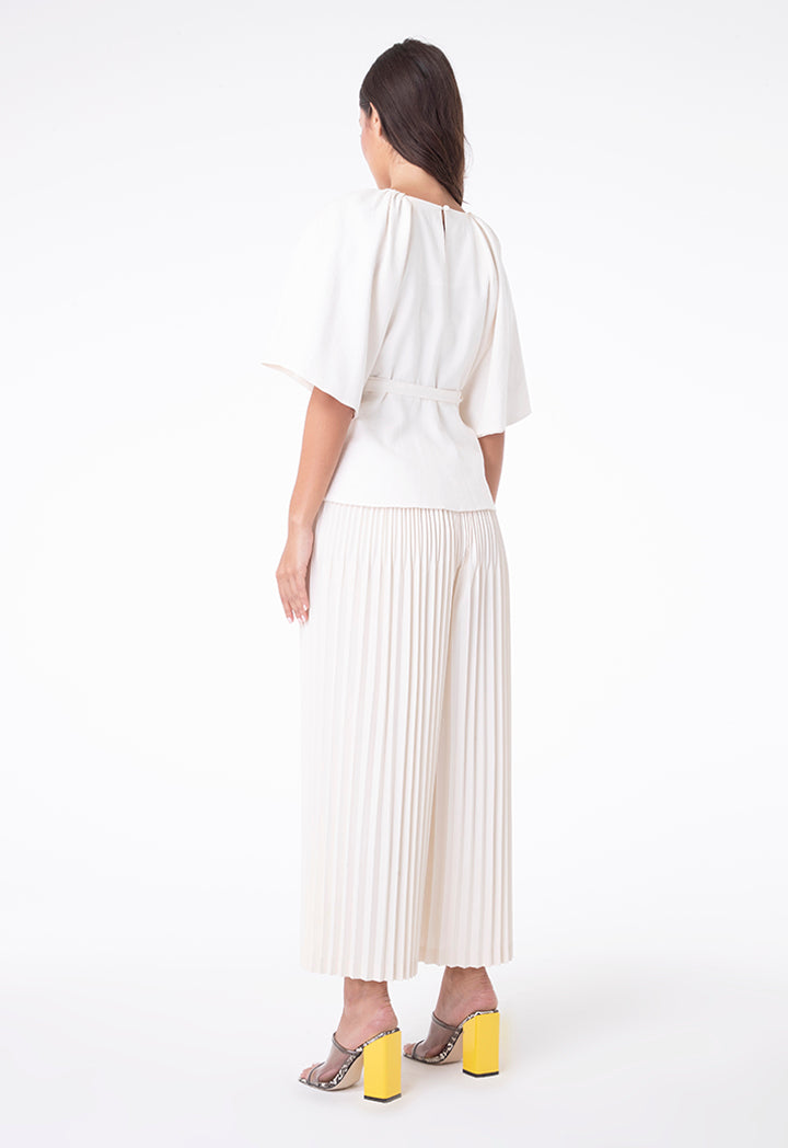Cape Sleeve Peplum Blouse