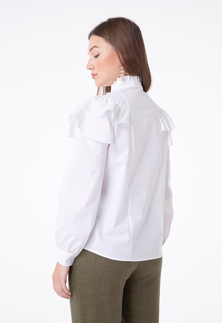 Ruffle Shoulder Shirt