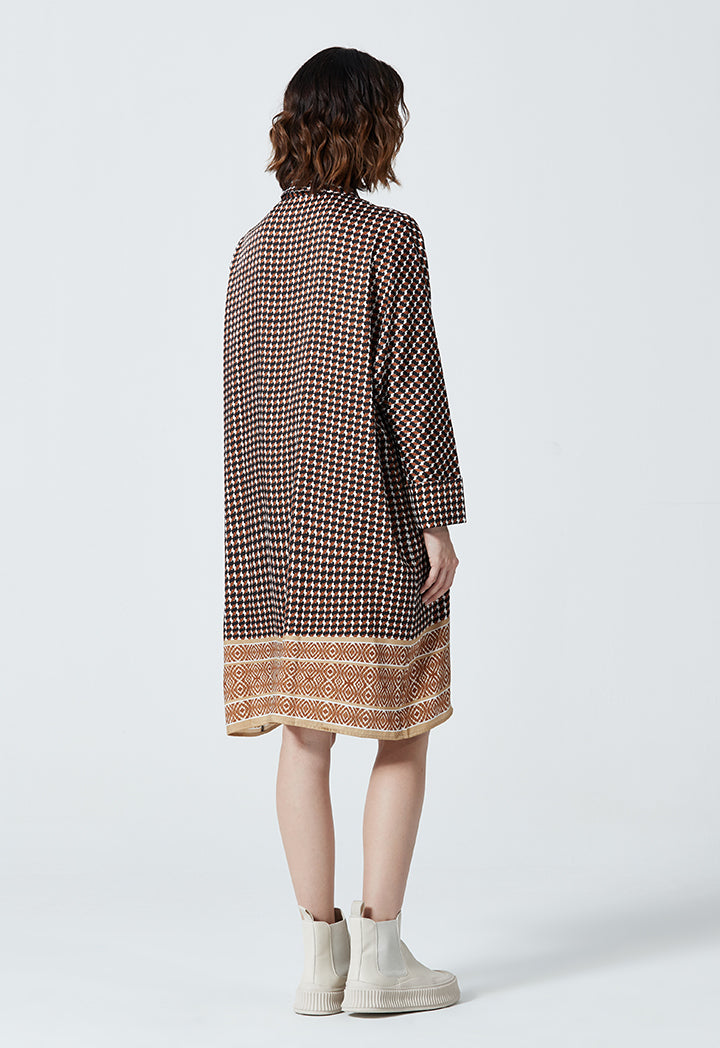 All Over Printed Bordered Hem Dress
