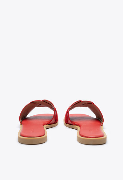 Contrast Inserted Vamp Slip On Sandals