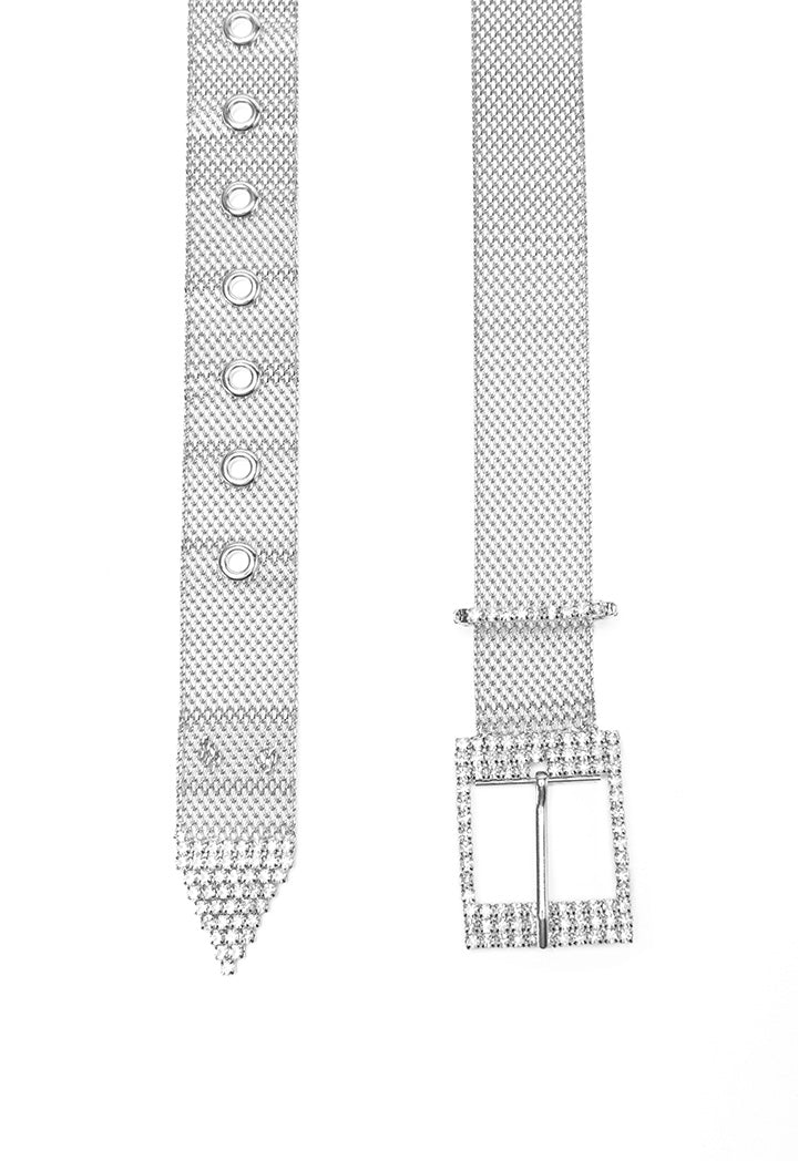 Gilt Metal Mesh Rhinestone Belt