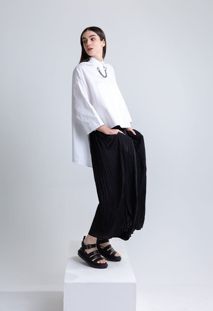 Crinkle Wide Solid Culottes