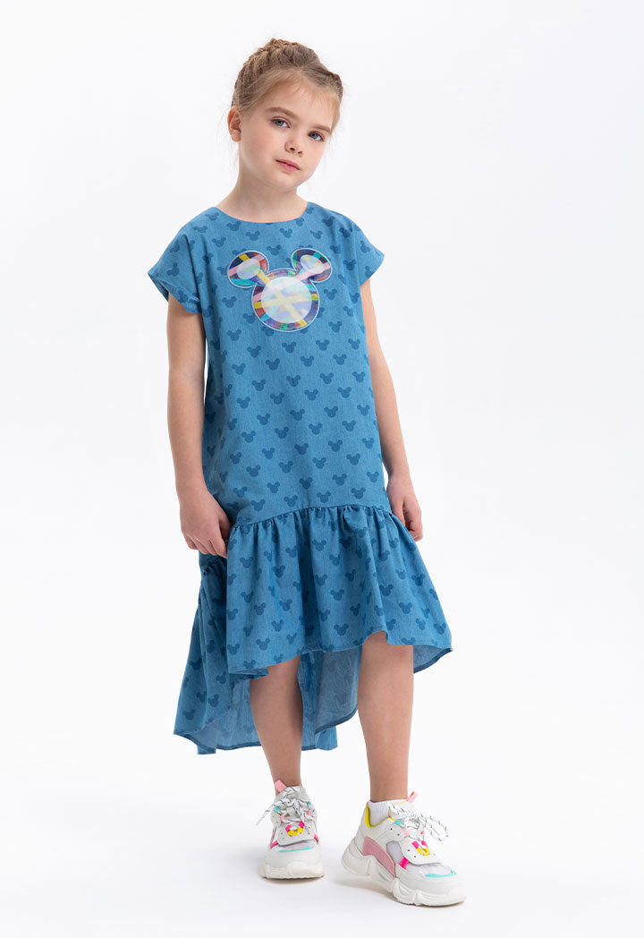 Mickey Mouse Wide Shoulder Sleeveless Dress