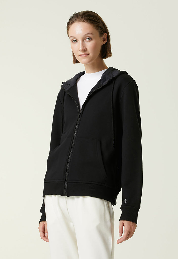 Collection Hooded Zippered Sweatshirt Black