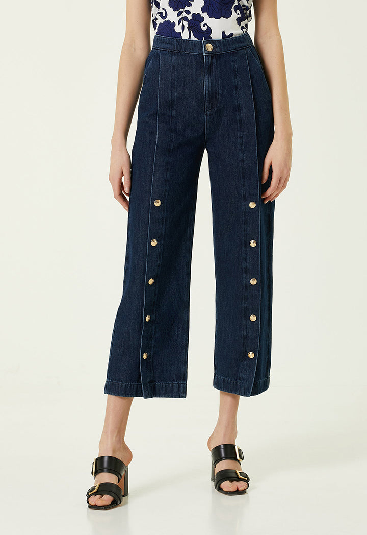 Collection Button Detail Denim Trouser Blue