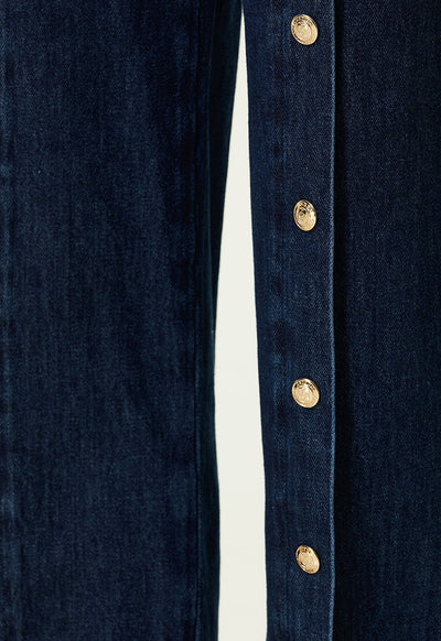 Collection Button Detail Denim Trouser Blue