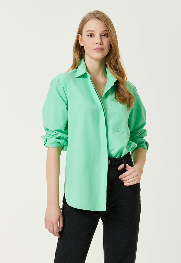 Club Boyfriend Poplin Shirt Green