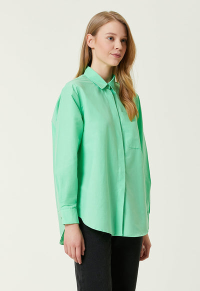 Club Boyfriend Poplin Shirt Green