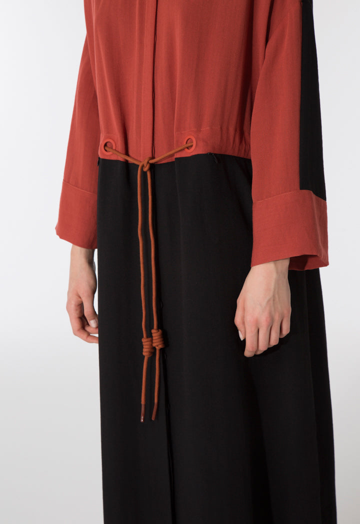 Color Block Drawstring Outerwear