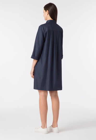 Solid Midi Shirt Dress