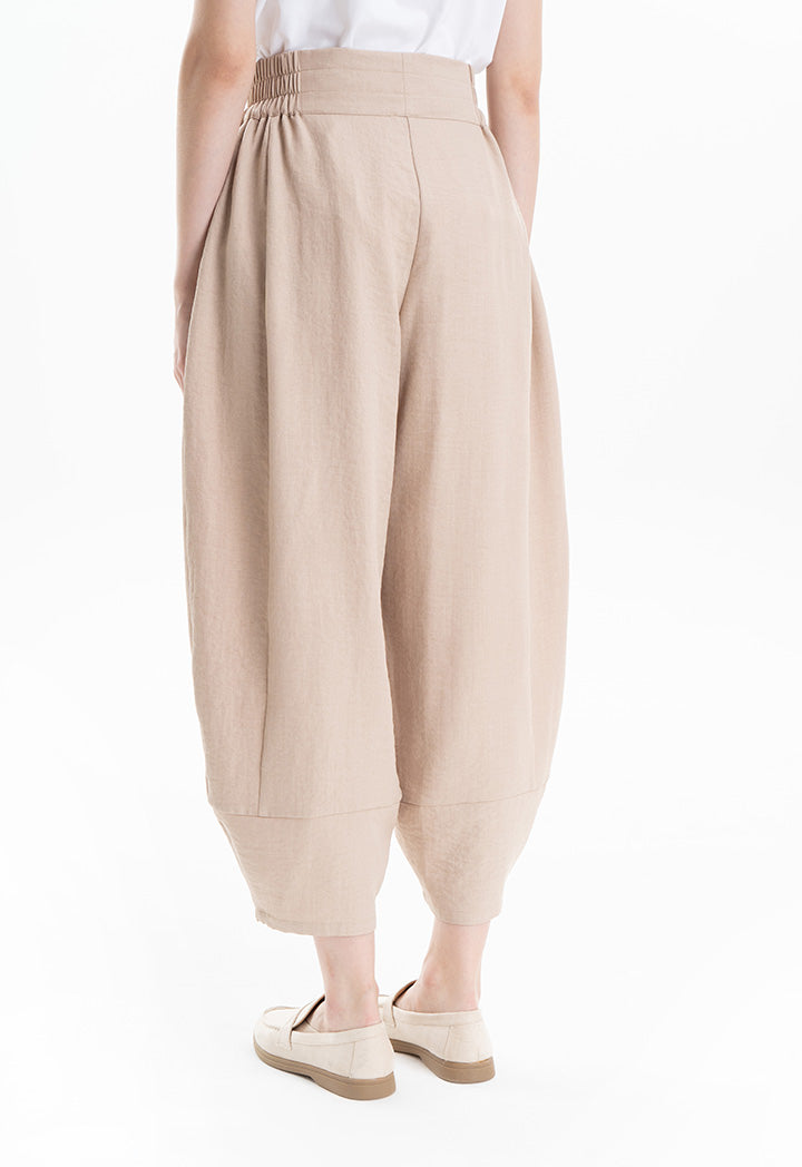 Double Pleated Solid Wide Leg Trouser