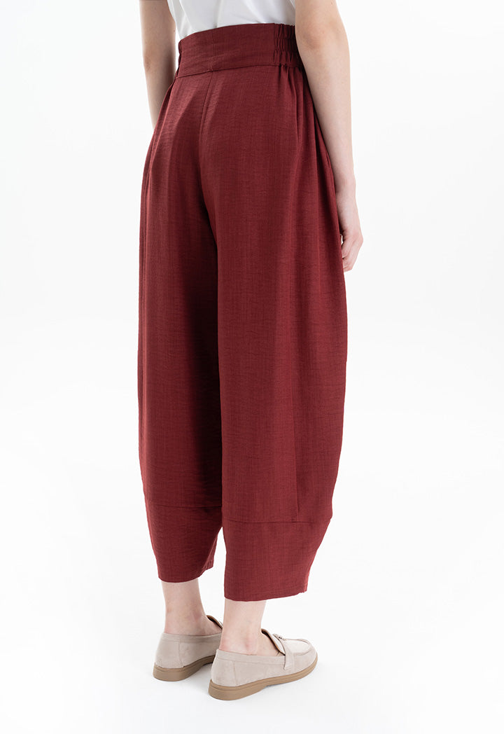 Double Pleated Solid Wide Leg Trouser