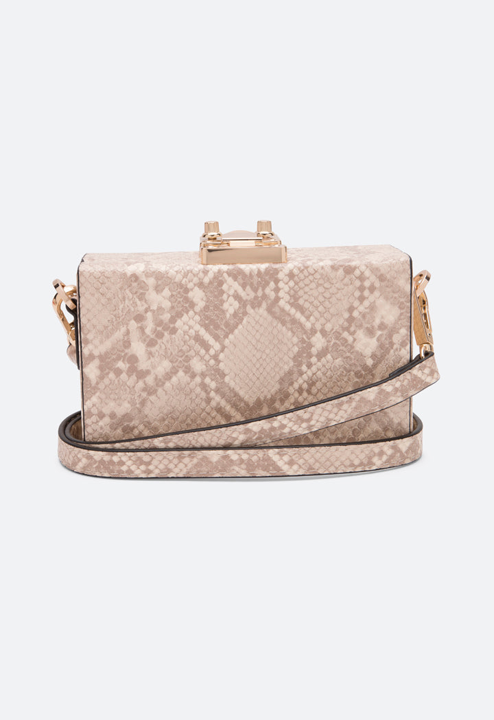 Snake Skin Pattern Clutch Bag