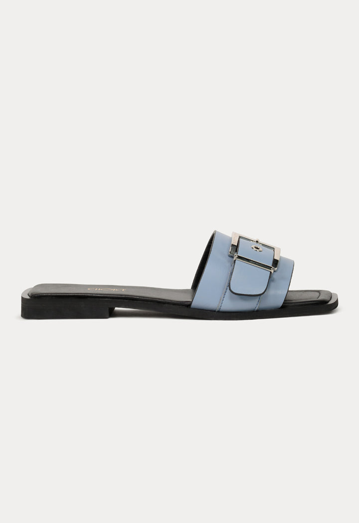 Single Buckled Strap Flat Sandals