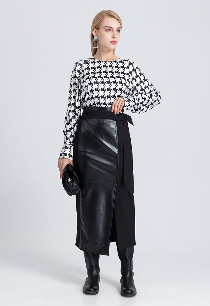 Midi Skirt W/ Side Belt