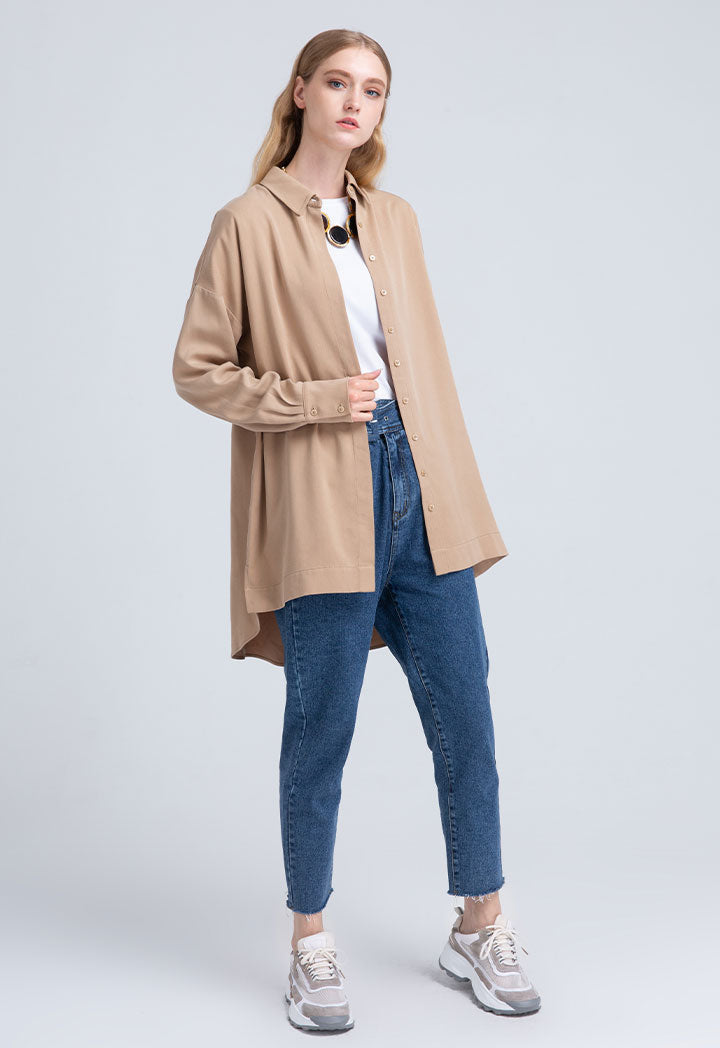 Solid High Low Shirt