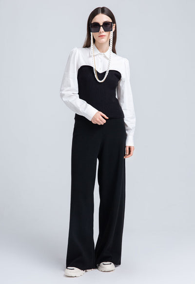 Solid Wide Leg Trouser