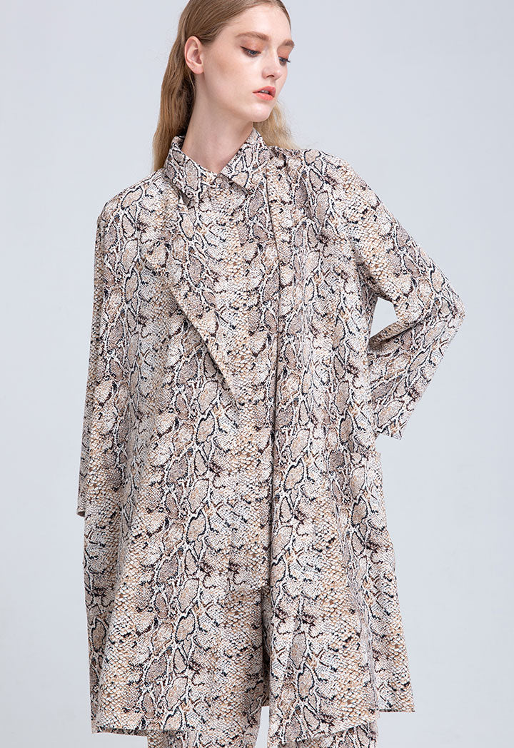 Python Printed Loose Outerwear