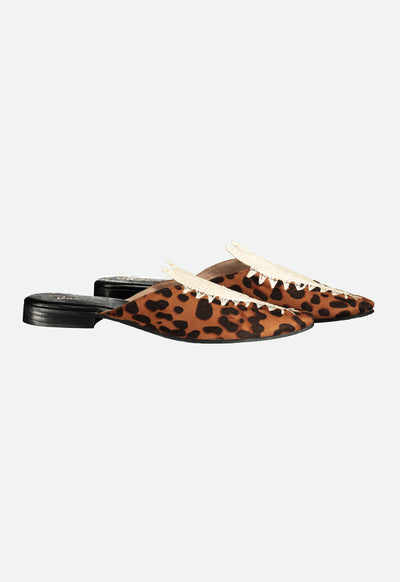 Weaved Detailing Leopard Mule