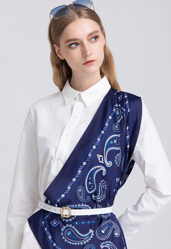 One Sided Printed Shirt Dress