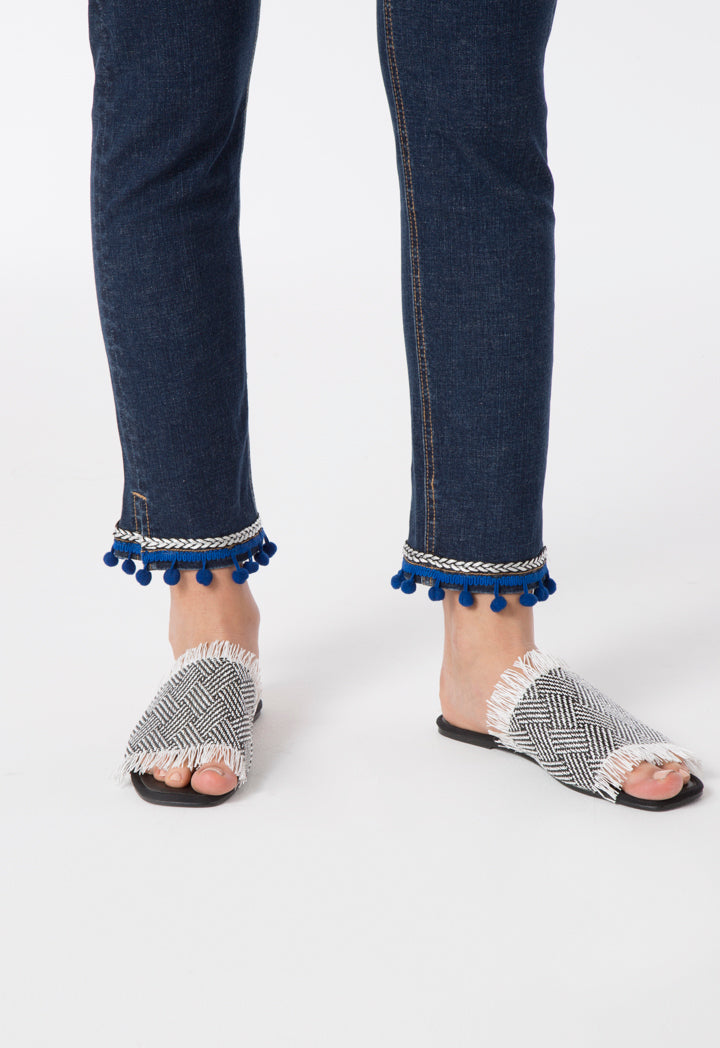 Pom Pom Trim Jeans