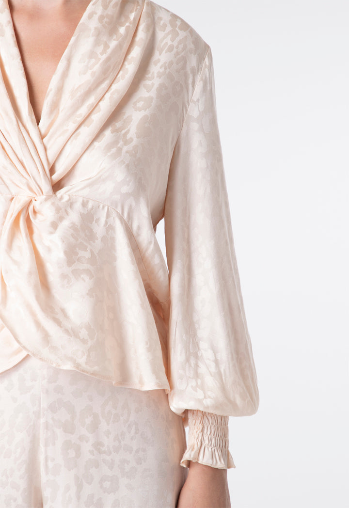 Printed Knot Tie Blouse