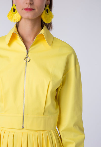 Zip-Front Collared Shirt