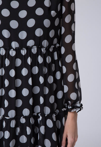 Polkadot Gathered Frill Dress